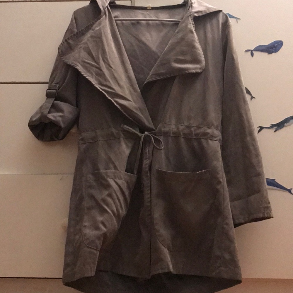 Grey Long Hooded Coat
